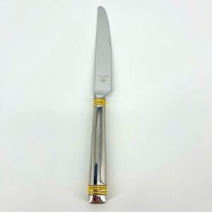 Reed & Barton Flatware Golden Longwood Dinner Knife Gold Trim Accents Stainless